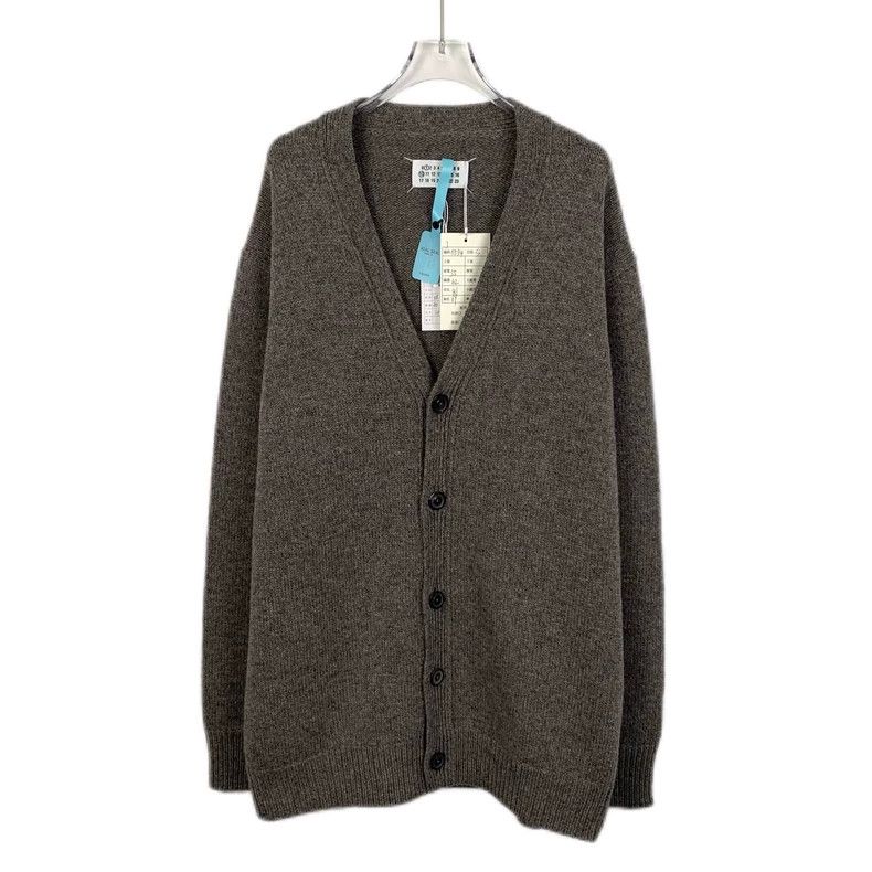 Maison Margiela Maison Margiela Brown V-neck sheep wool single-breasted lon Size US S / EU 44-46 / 1 - 1 Thumbnail