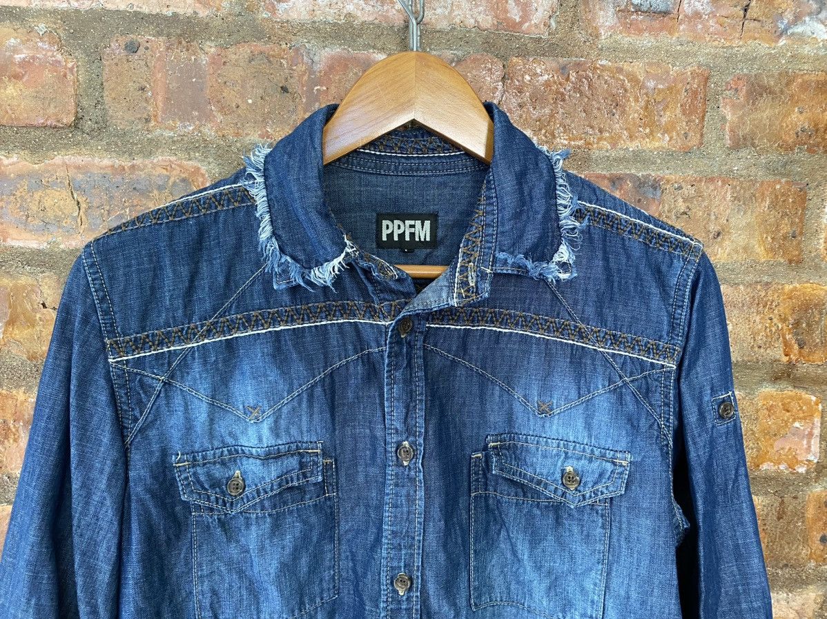 PPFM PPFM western hem fringe light denim 3/4 sleeve Size US M / EU 48-50 / 2 - 3 Thumbnail