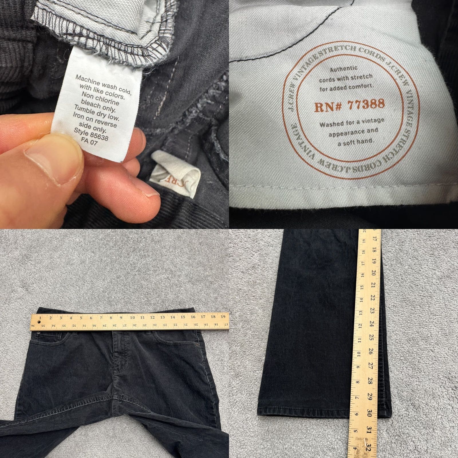 J.Crew J.Crew Favorite Fit Corduroy Pants Womens 8 Short Charcoal Gray Mid Rise Stretch Regular Size 30" / US 8 / IT 44 - 8 Thumbnail