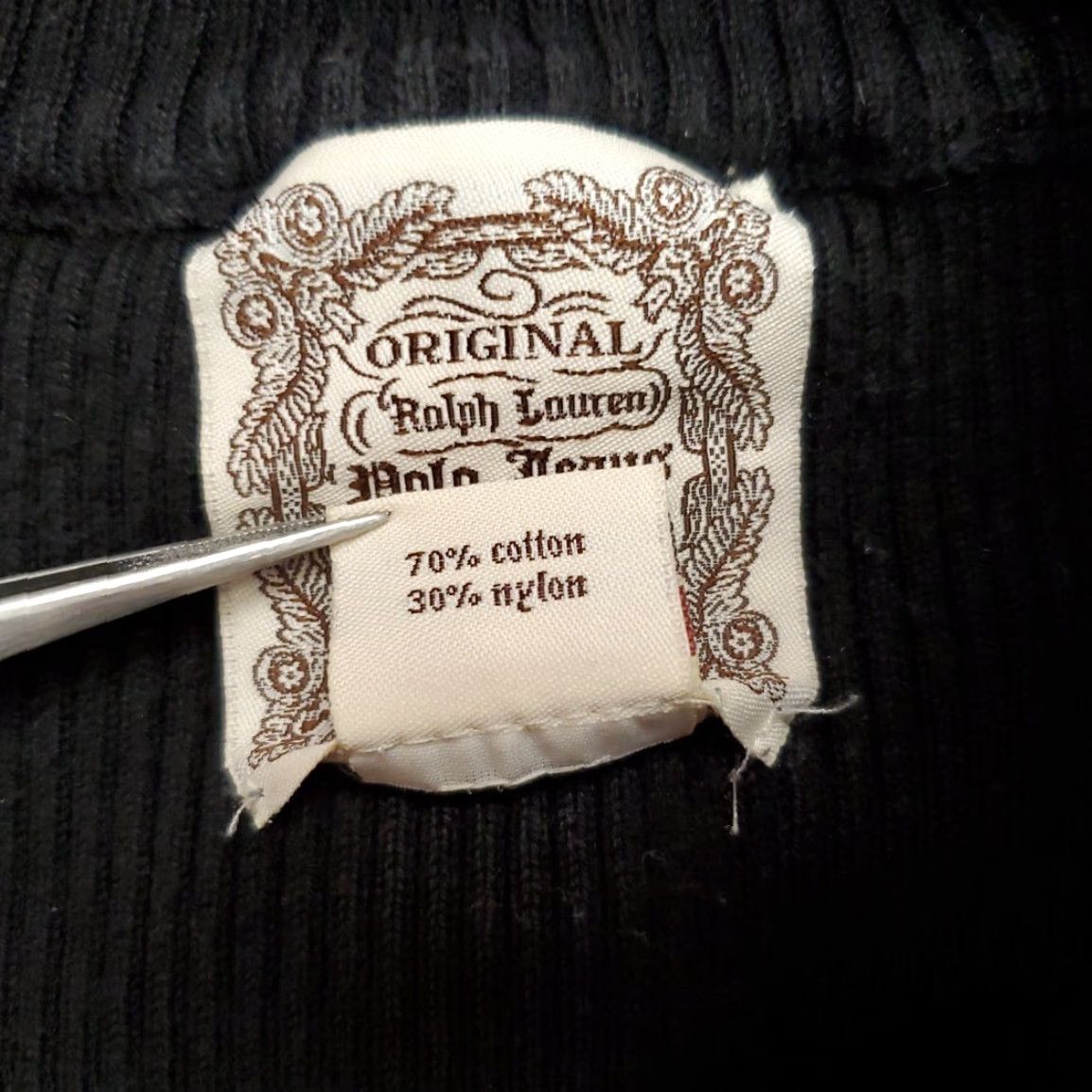 Ralph Lauren VINTAGE Ralph Lauren Polo Jeans Sweater Womens M 1/4 Zip Ribbed Stretch Black Cardigan Knit Cotton Blend All Seasons Pockets Solid Casual Womens Size M / US 6-8 / IT 42-44 - 6 Thumbnail