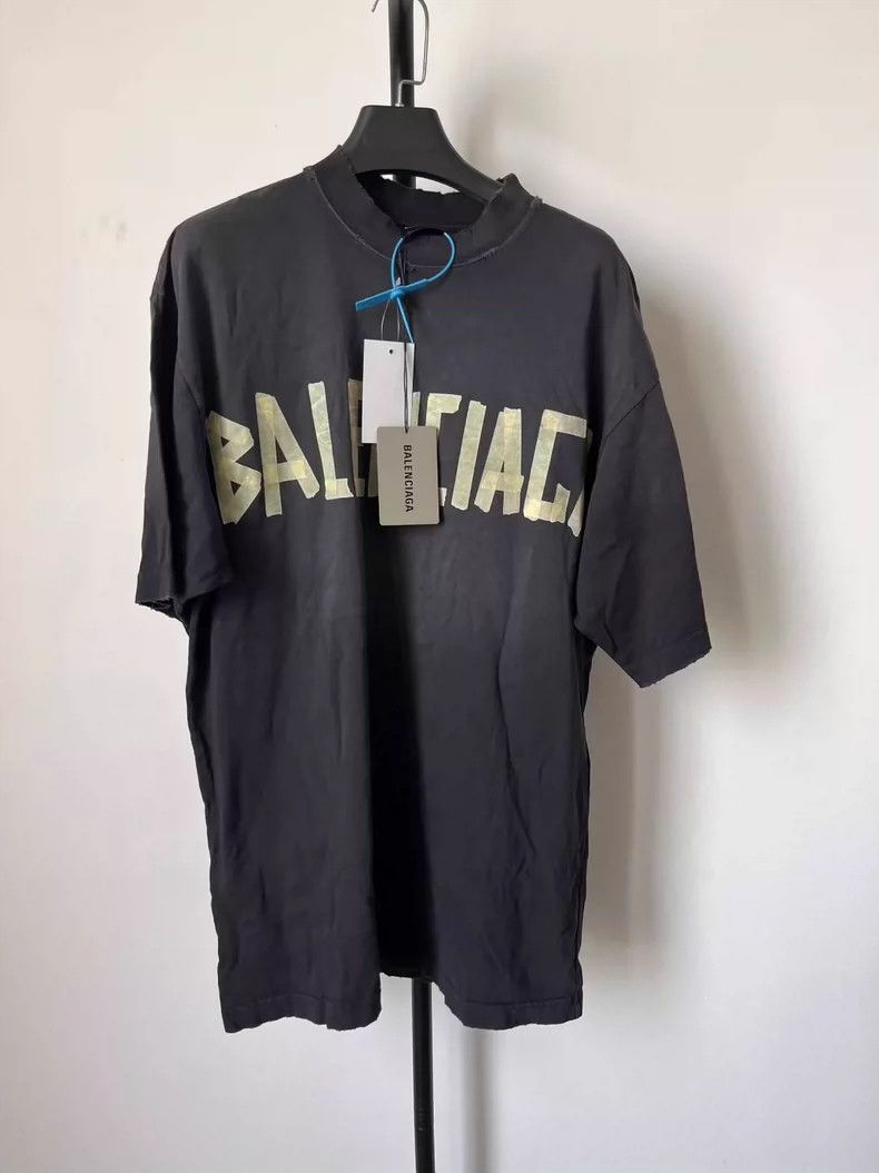 Balenciaga Balenciaga Tape Letter Logo Printed Jersey Crew Neck Loose Size US XS / EU 42 / 0 - 1 Thumbnail