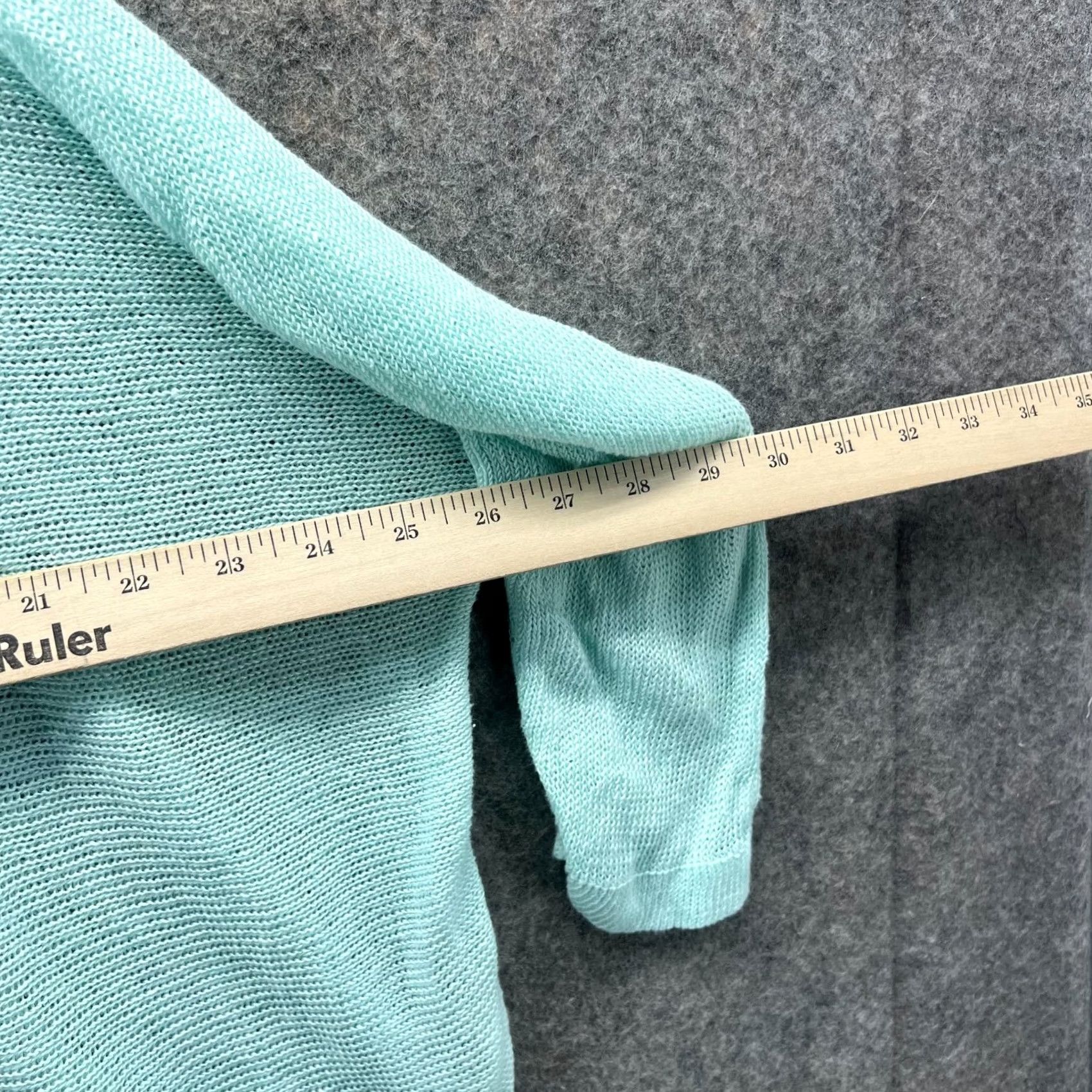 Eileen Fisher VINTAGE Eileen Fisher Cardigan Women XL Aqua Sheer Open Knit Lightweight Cover Up Teal Size XL / US 12-14 / IT 48-50 - 3 Thumbnail