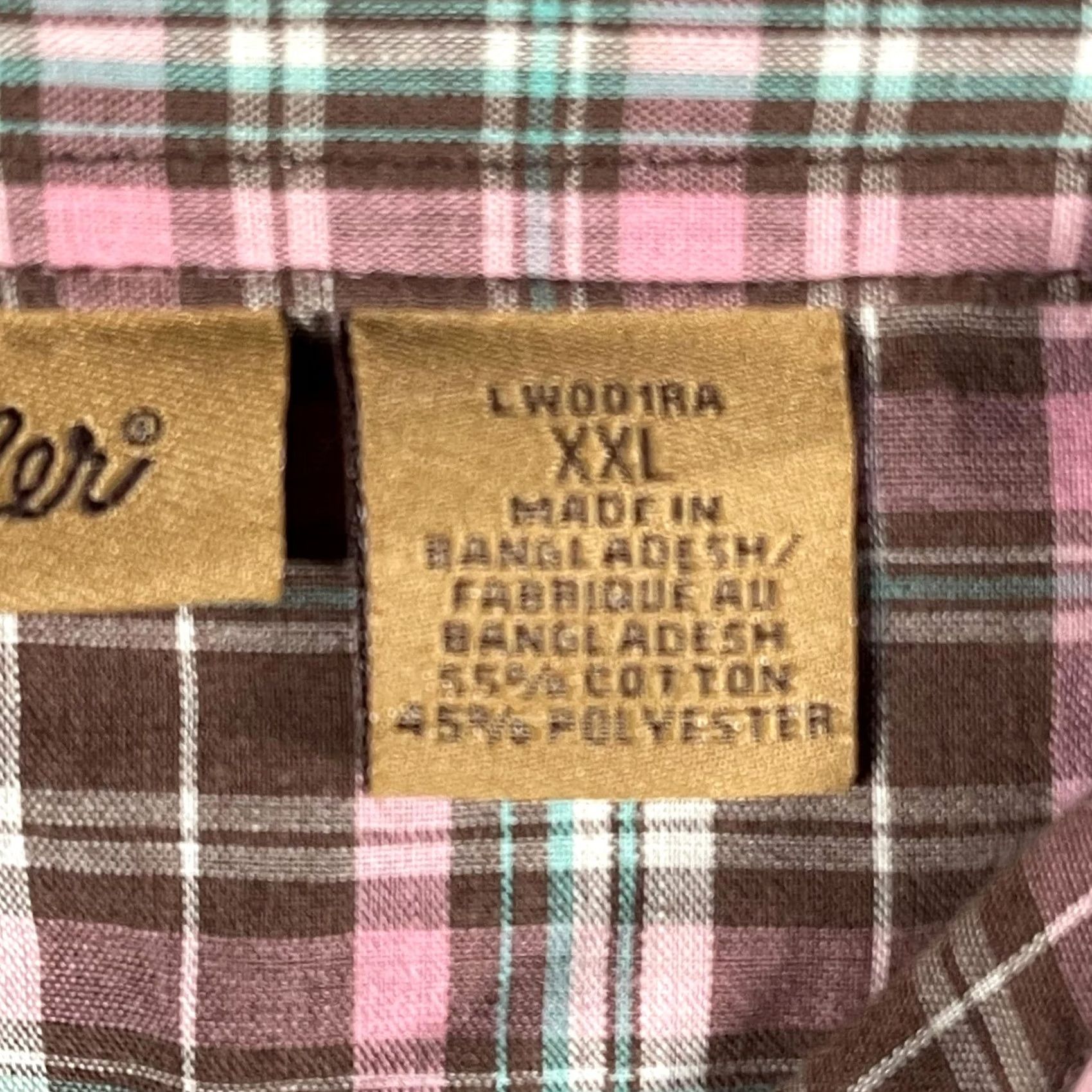 Wrangler VINTAGE Wrangler Shirt Womens 2XL Brown Pink Plaid Western Pearl Snap Long Sleeve Cowboy Size XXL / US 16-18 / IT 52-54 - 5 Thumbnail