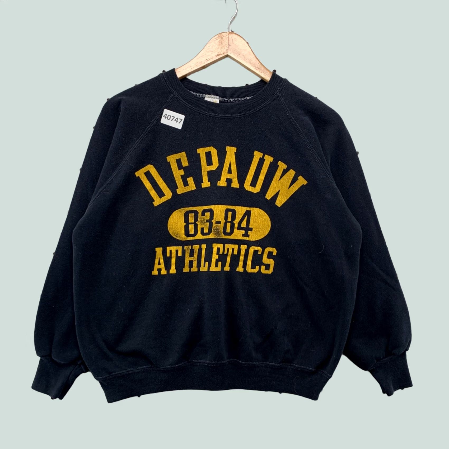 Vintage VINTAGE 70s Depauw Crewneck Sweatshirt Mens M Fits Small Black PIll USA 21x21 Size US S / EU 44-46 / 1 - 1 Thumbnail