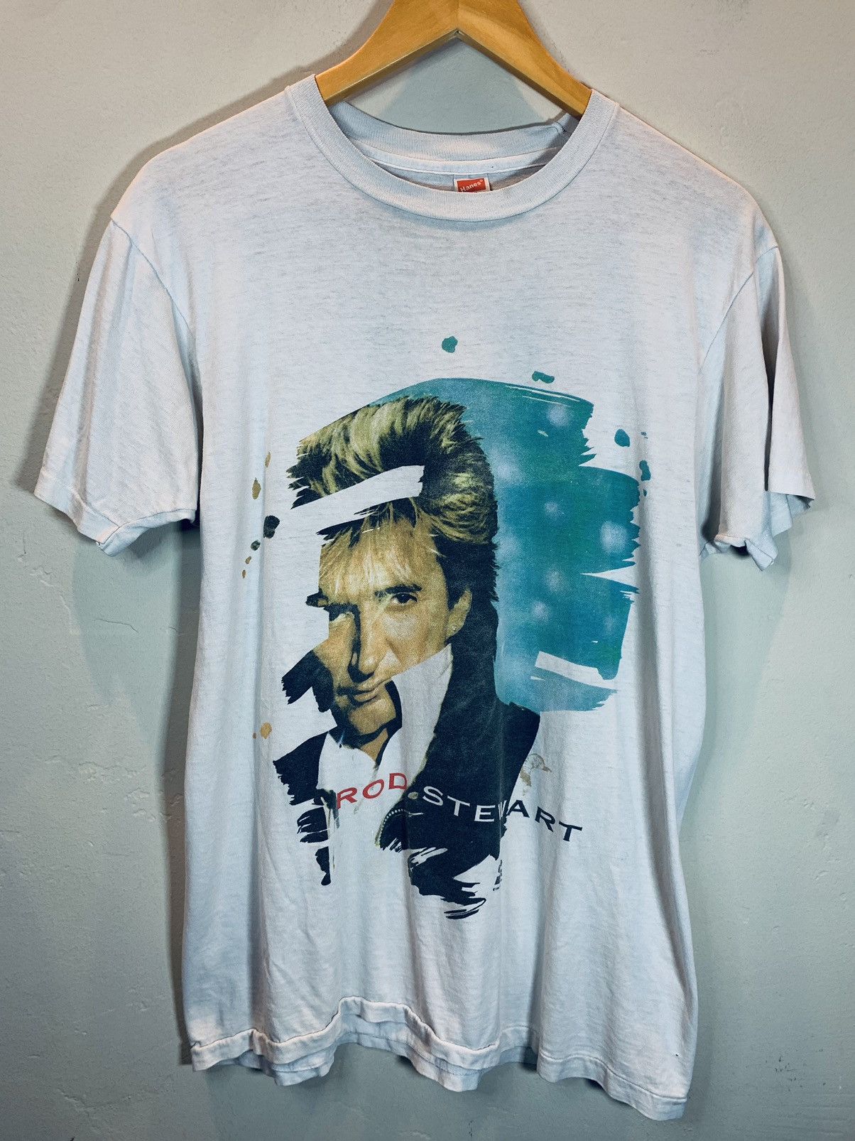 Band Tees × Vintage RARE Vintage 1991 Rod Stewart Vagabond Tour Winterland Shirt Size US L / EU 52-54 / 3 - 1 Thumbnail