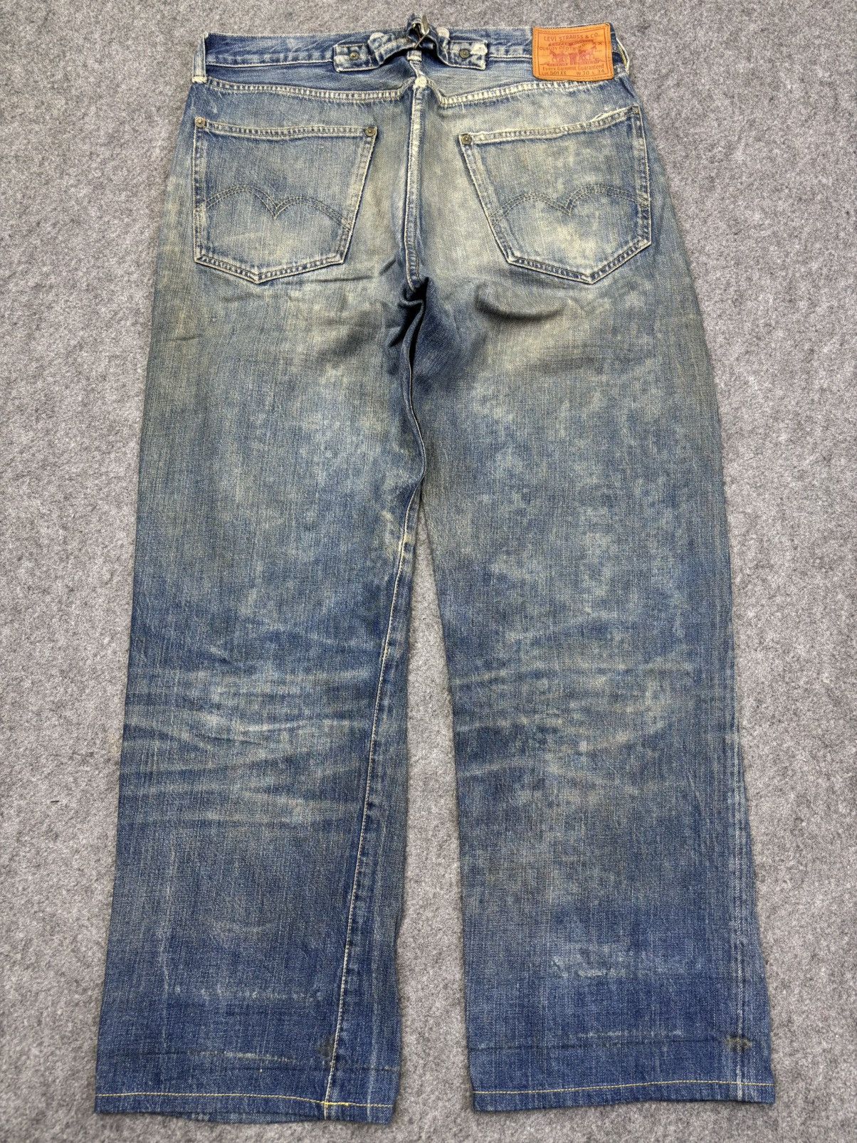 Levi's Vintage Clothing 💥Super Thrashed💥LVC 1920 Model Thrashed Distrssed Denim F993 Size US 33 - 23 Thumbnail