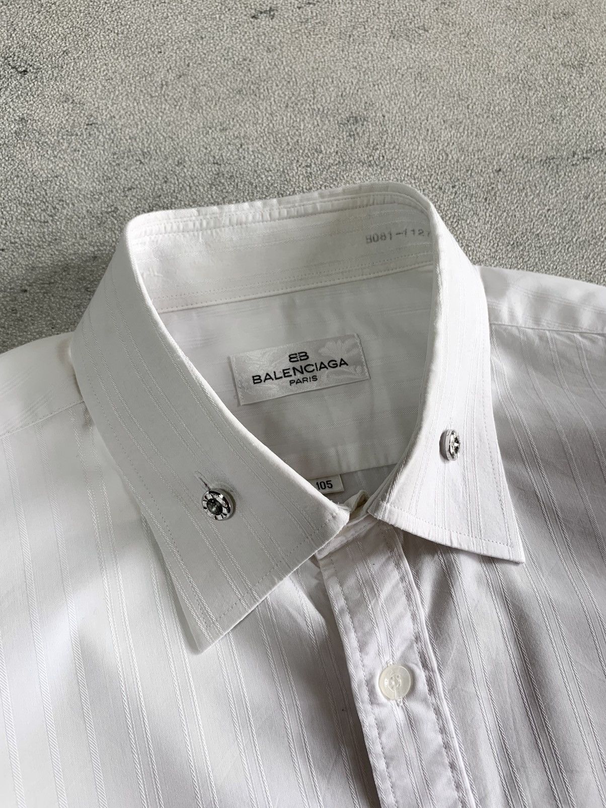 Balenciaga balenciaga stripe white on white button up shirt Size US L / EU 52-54 / 3 - 6 Thumbnail