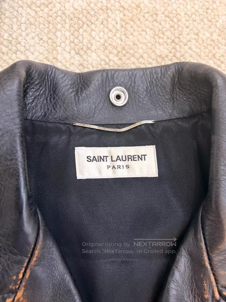 Saint Laurent Paris Saint Laurent Paris Distressed Motorcycle Leather Jacket i Size US M / EU 48-50 / 2 - 4 Thumbnail