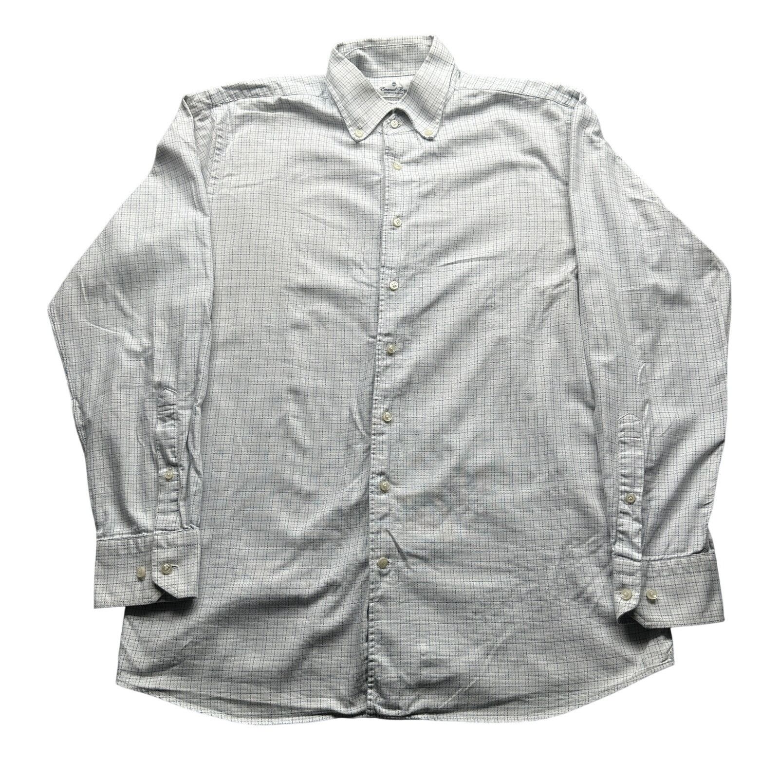 Other Emanuel Berg Modern Fit Graph Check Button Shirt Mens 17 XL Size US XL / EU 56 / 4 - 1 Thumbnail