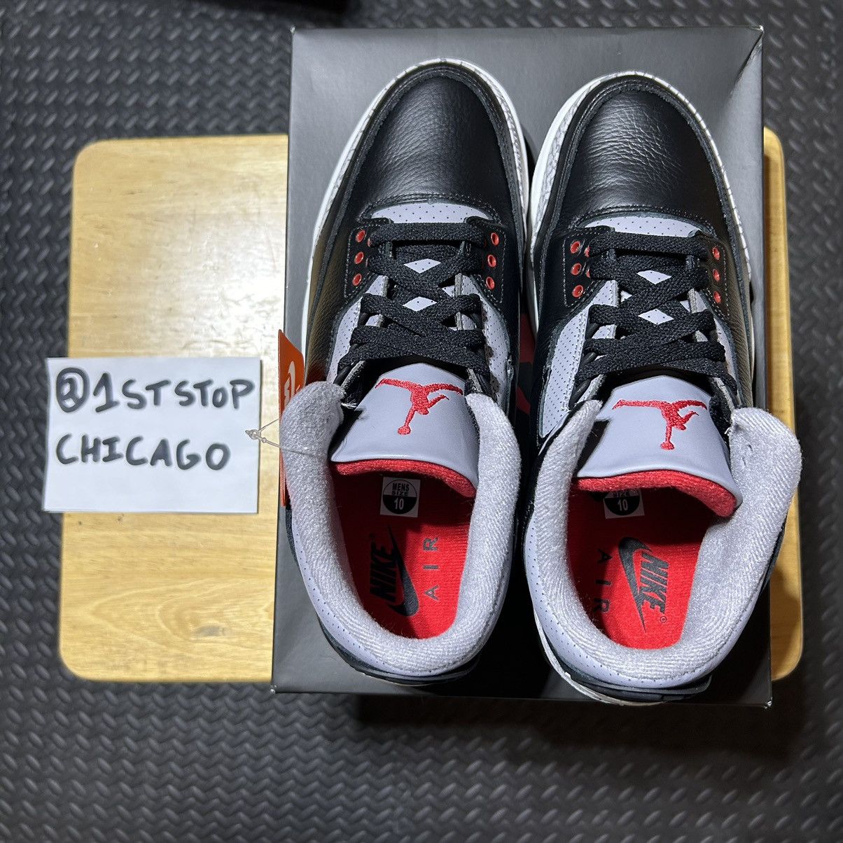 Designer × Jordan Brand × Nike Nike Air Jordan 3 Retro Black Cement 2024 Men’s Size 10 NEW Size US 10 / EU 43 - 4 Thumbnail