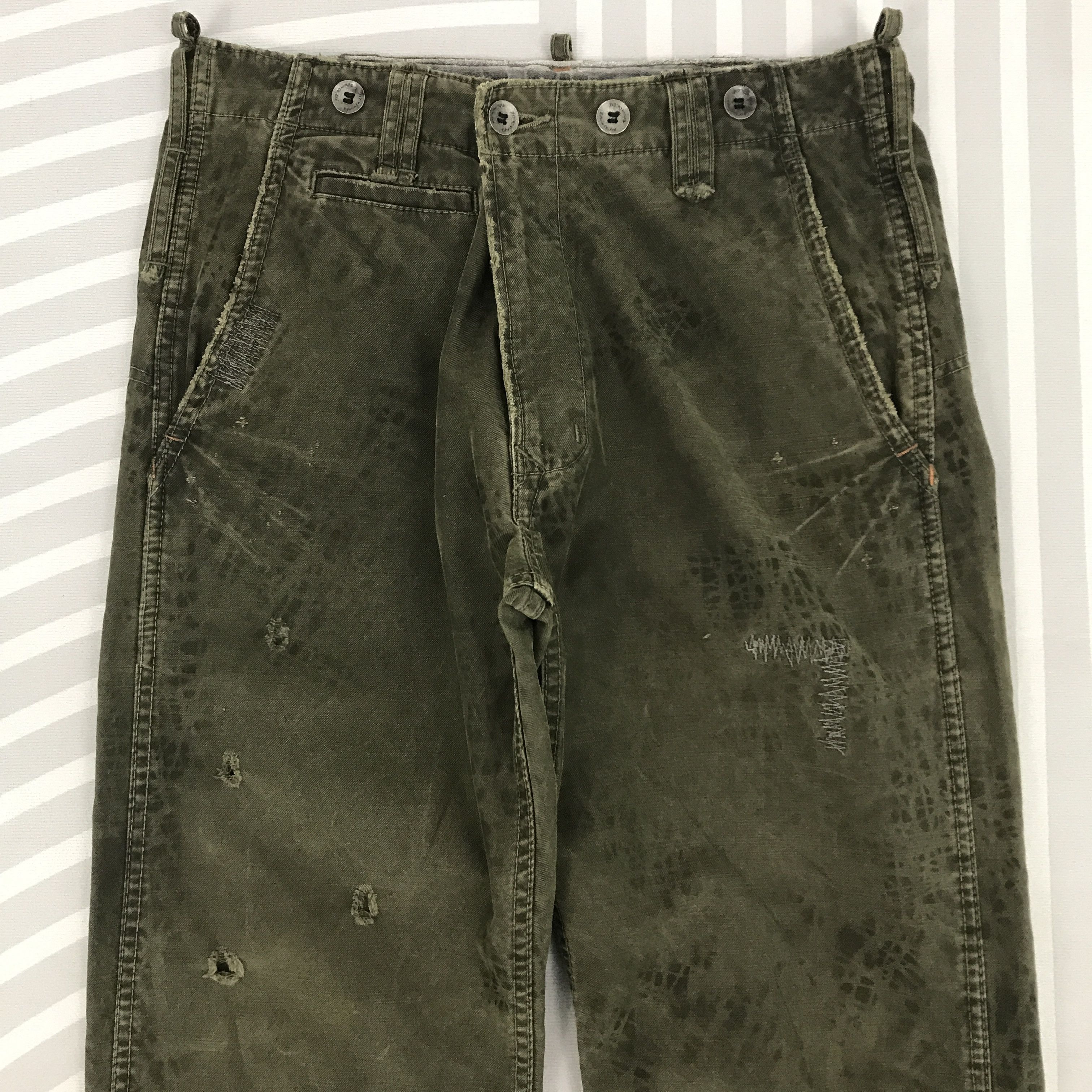 Edwin × Vintage Vintage Edwin 505 Khaki Drak Green Distressed jeans Size US 30 / EU 46 - 4 Thumbnail