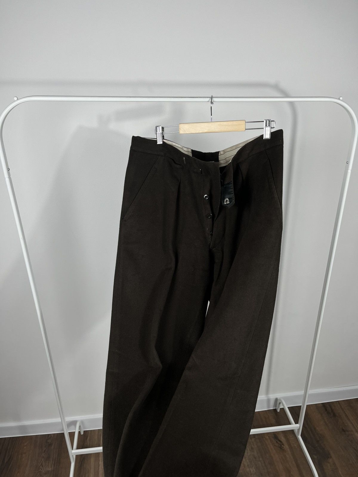 Other Vintage Wool Trousers Dark Brown High Waist Tailored Pants Size US 36 / EU 52 - 13 Thumbnail