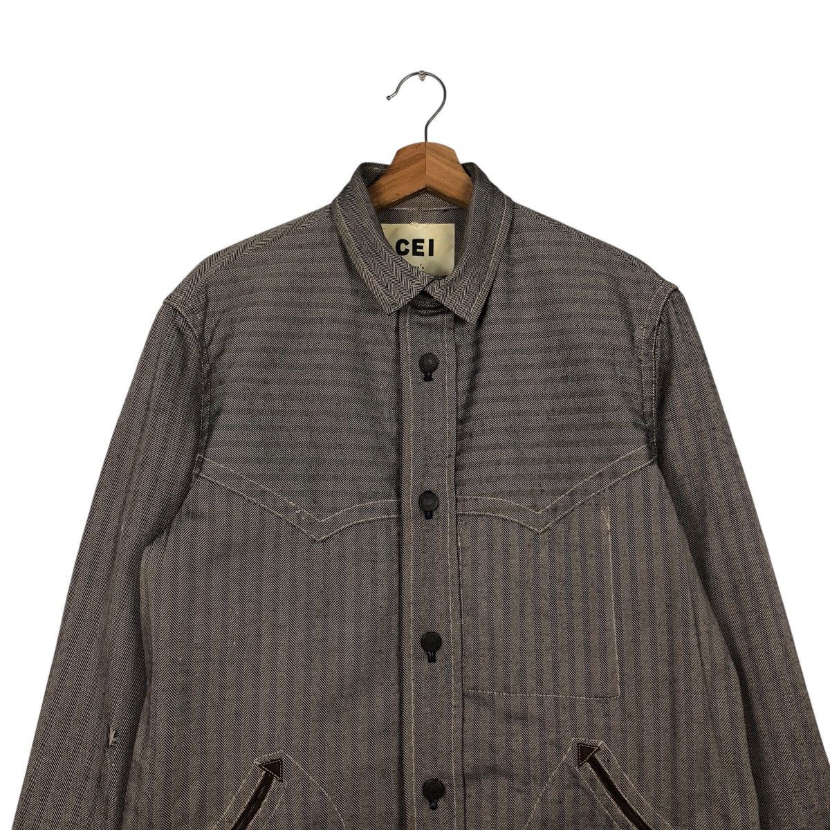 Beams Plus Vintage Wool Herringbone Biker Jacket Cei Beams Issey Miyake Size US L / EU 52-54 / 3 - 4 Thumbnail