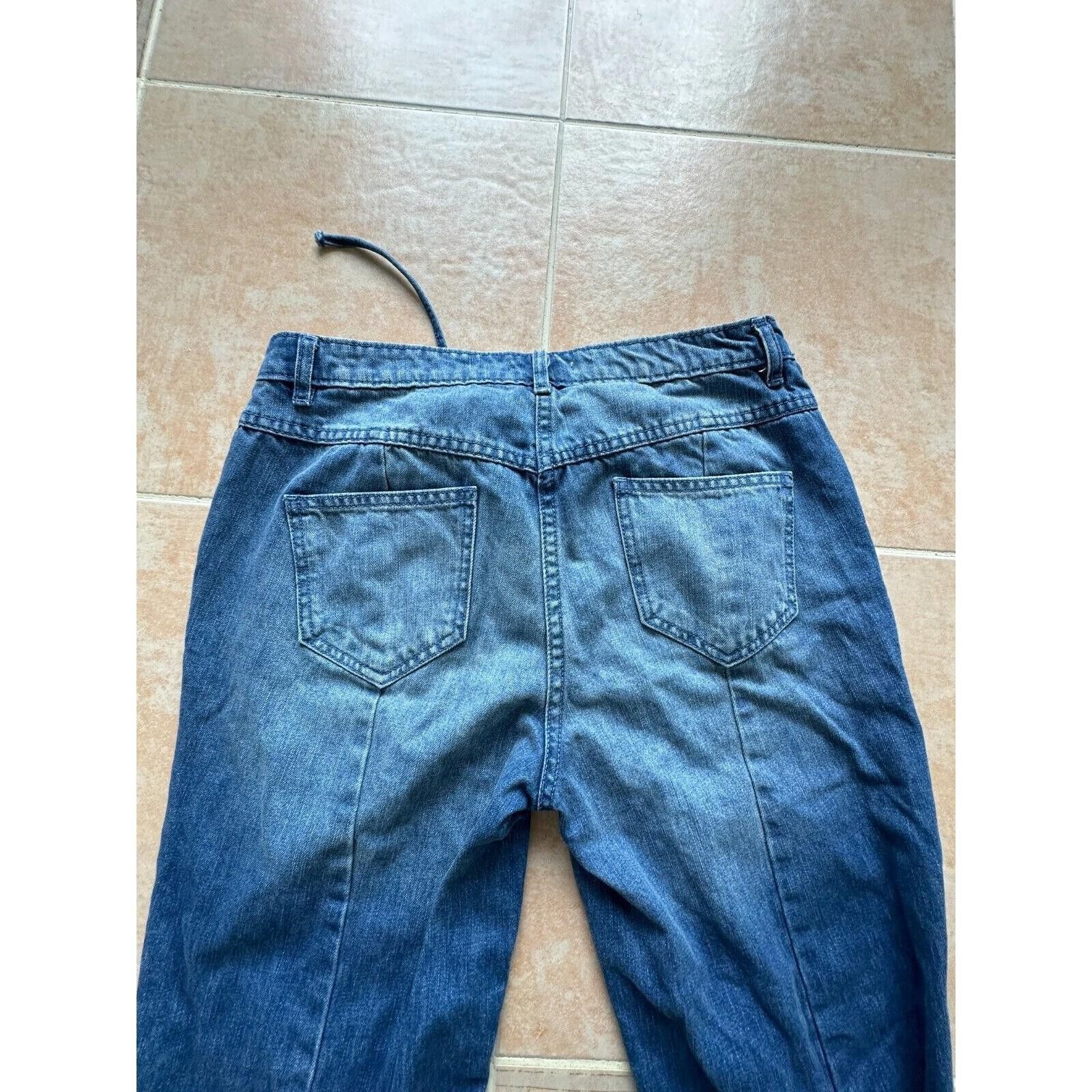 Designer ULLA JOHNSON Alex Jeans Size 6 Lace up Blue Size 28" / US 6 / IT 42 - 9 Thumbnail