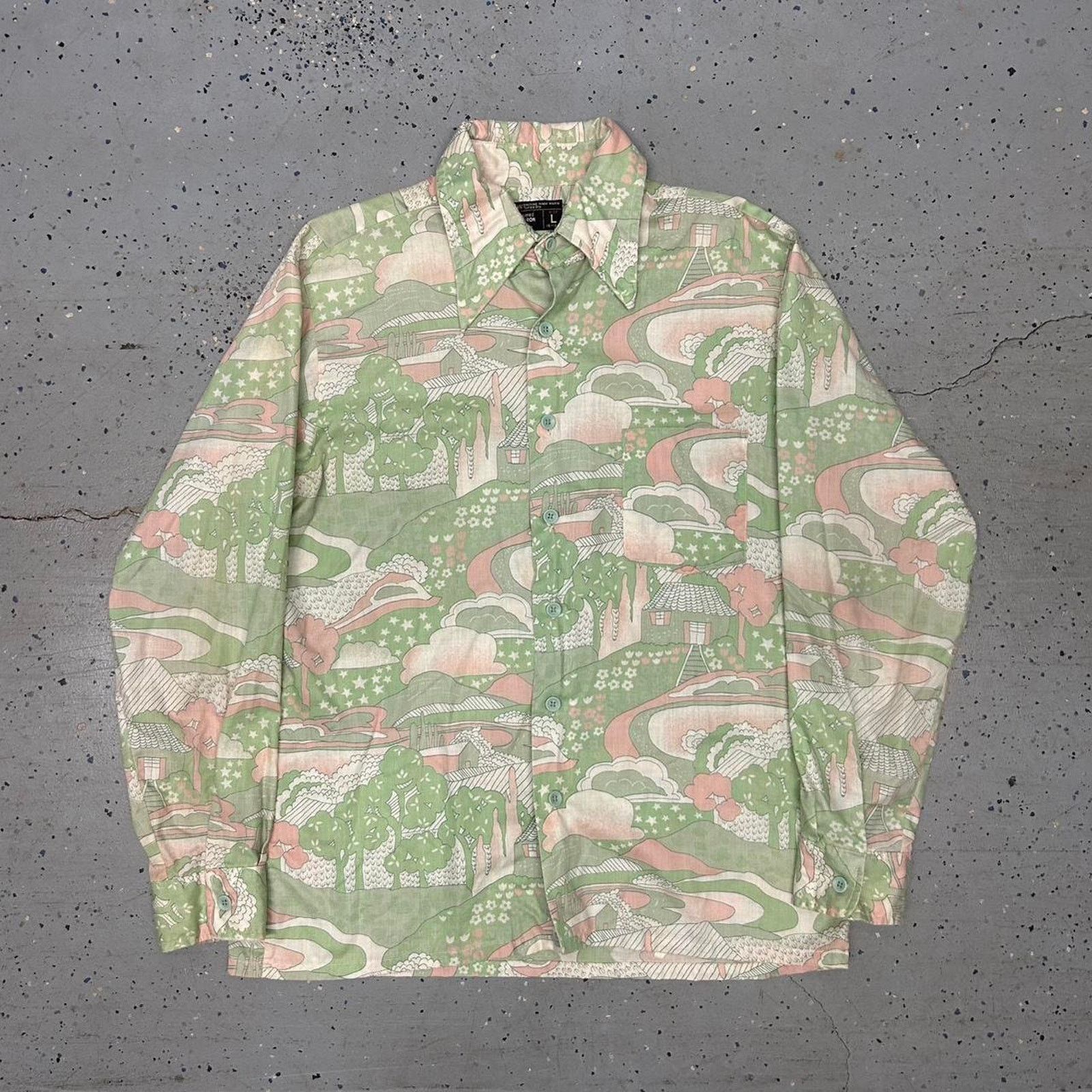 JCPenney 70s Peach Short Sleeve Button Up Shirt Semi Sheer JC Penney |  Grailed
