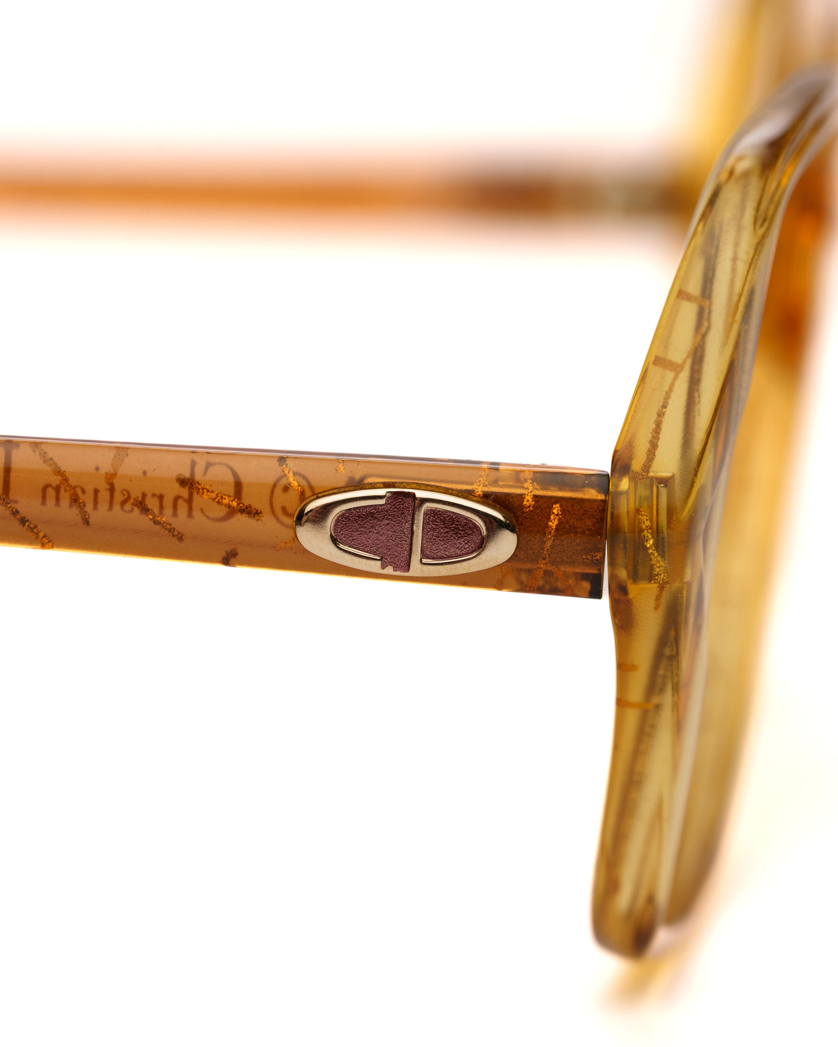 Christian Dior Monsieur Christian Dior '70s Oversized Transparent Yellow Glasses Size ONE SIZE - 3 Thumbnail
