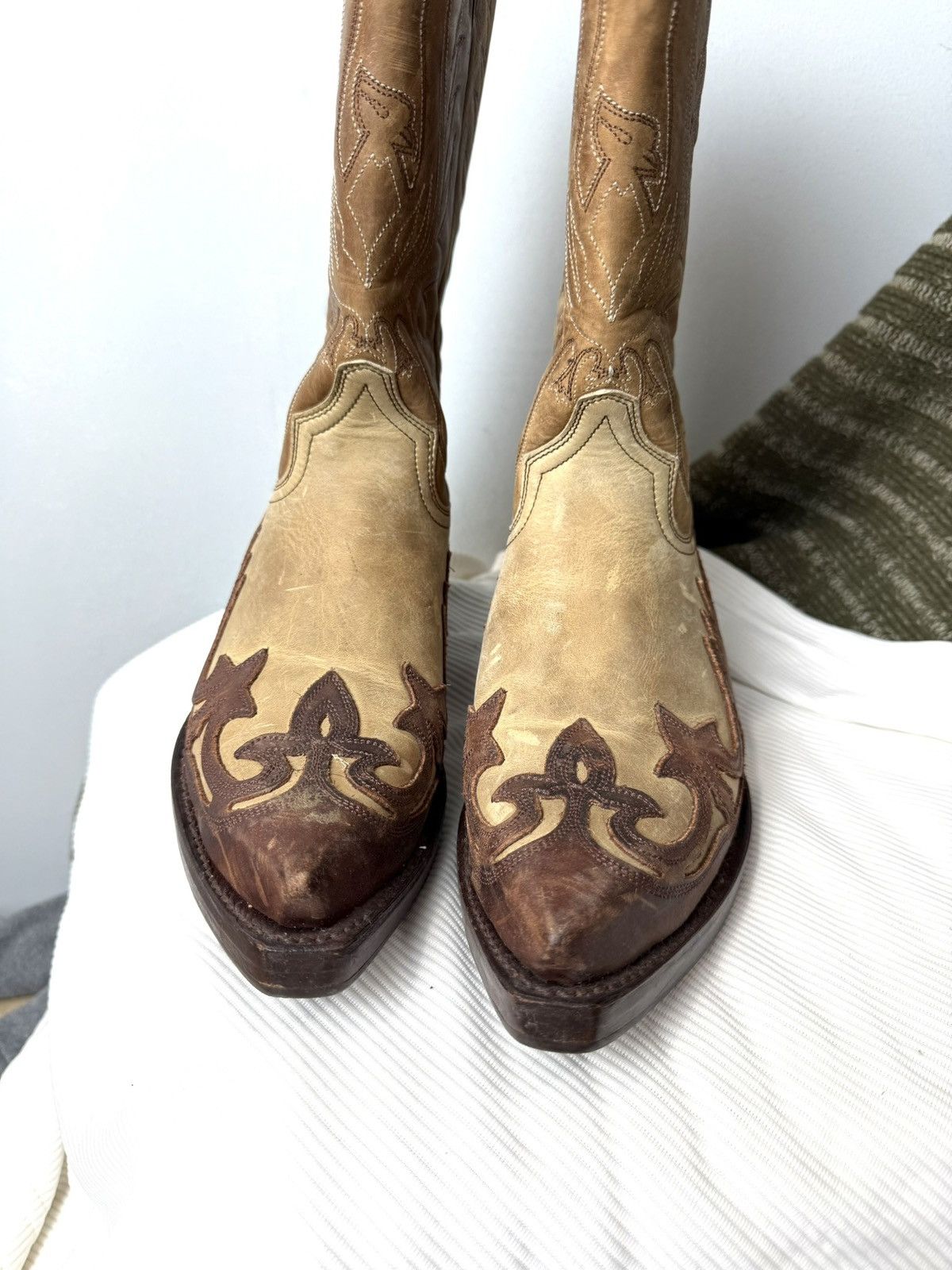 Cowboy Equipment 💥Rare! Vintage Sendra Western Leather Cowboy Boots Size US 6 / IT 36 - 17 Thumbnail