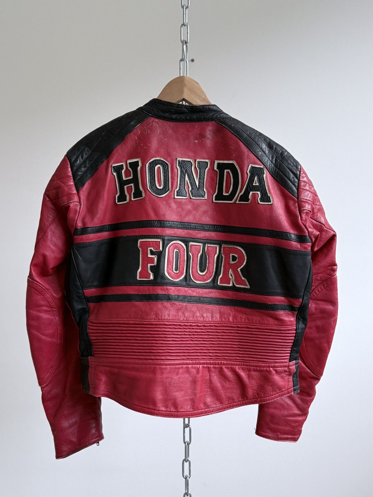 Honda Vintage 90s Honda Racing Leather Jacket Size US M / EU 48-50 / 2 - 2 Thumbnail