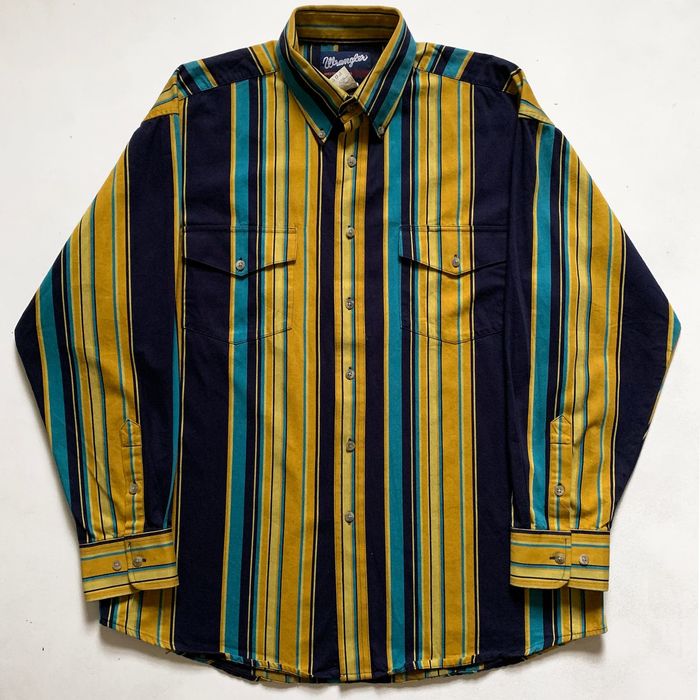 Vintage Vintage 90s Wrangler Brushpopper Western Button Down Shirt ...