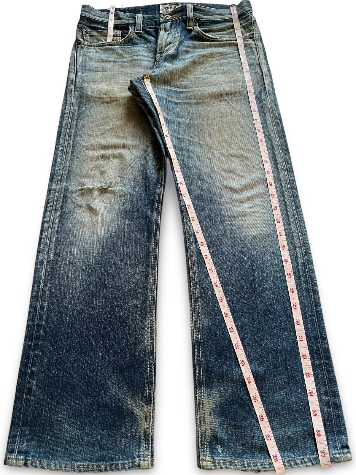 Edwin Vintage Japanese Edwin Mud Wash Distressed Loose Jeans Size US 31 - 12 Thumbnail
