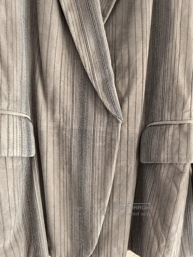 Brunello Cucinelli Brunello Cucinelli Suede leather suit jacket, 100% leather Size XS / US 0-2 / IT 36-38 - 9 Thumbnail