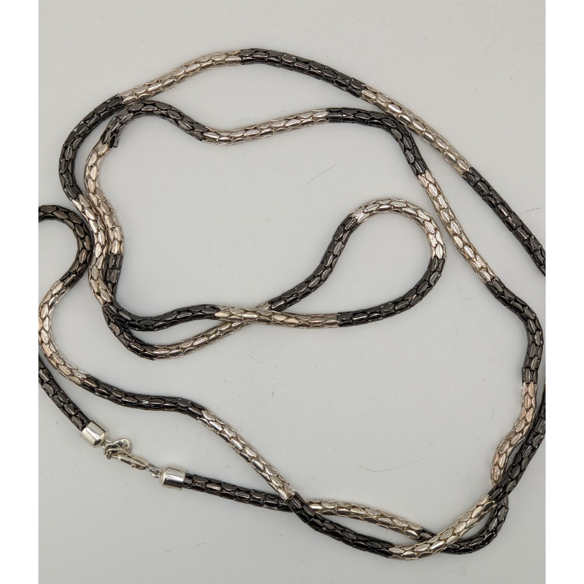 Alfani Alfani Modern Tube Chain NecklaceBlack & Silver-Tones Size ONE SIZE - 5 Thumbnail