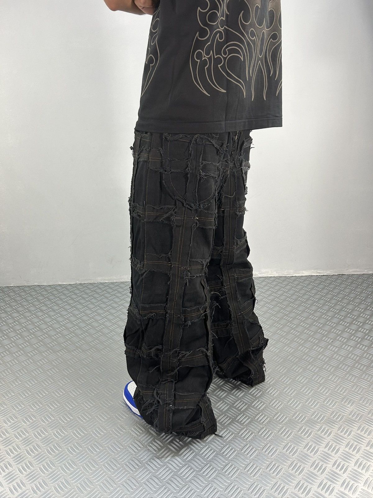 Handmade Vintage Patchwork y2k Baggy Jeans Handmade 00s Size US 28 / EU 44 - 5 Thumbnail