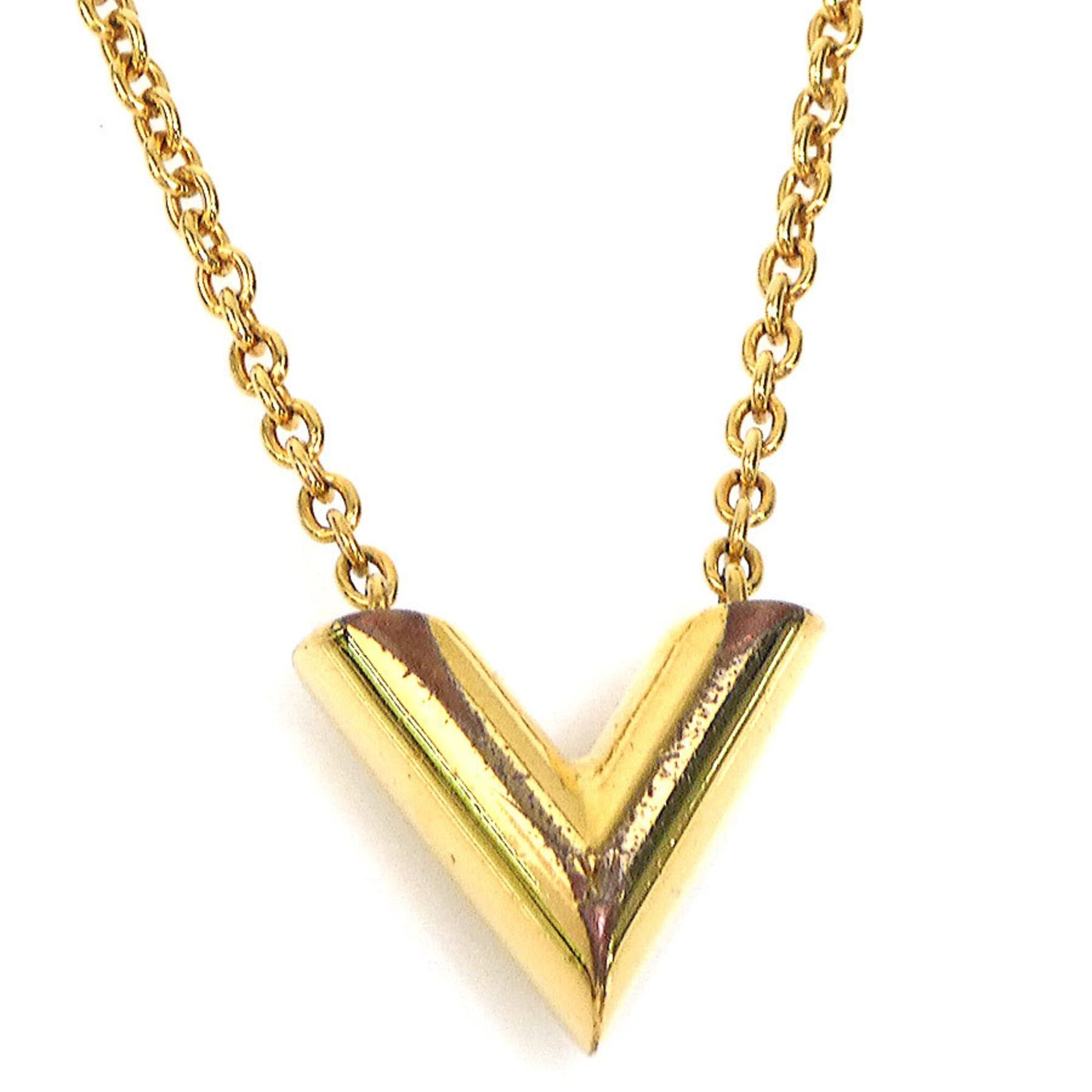 Louis Vuitton Louis Vuitton Essential V Metal Necklace, Gold, Women's, M61083 56704i Size ONE SIZE - 1 Thumbnail