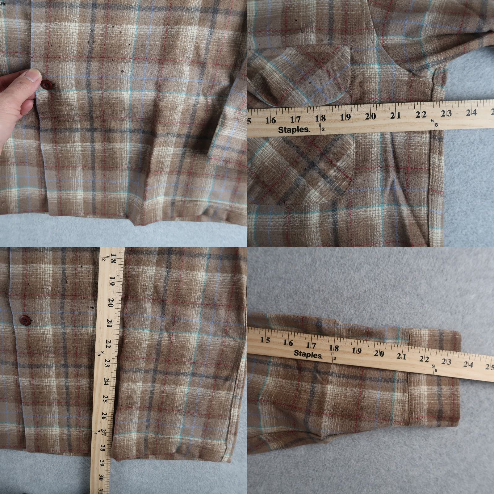 Pendleton VINTAGE Pendleton Board Shirt Brown Shadow Plaid Flannel Size L Wool Button-Up Collared 70s Mens Size US L / EU 52-54 / 3 - 9 Thumbnail