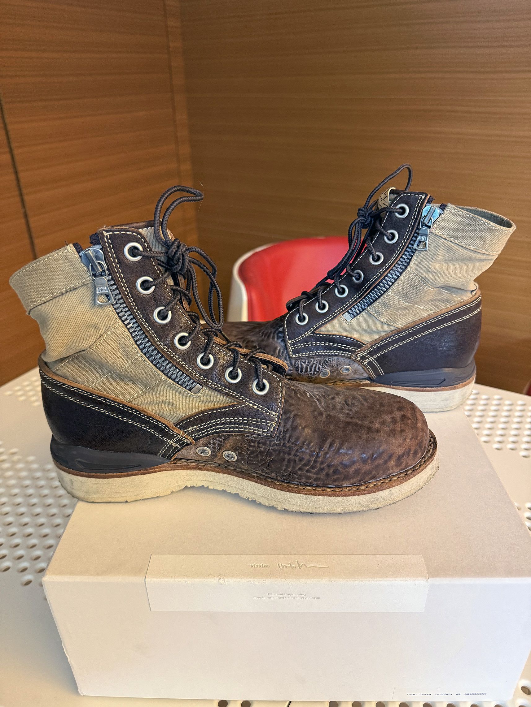 Visvim Contrary Department SS22 7 Hole '73-Folk Boots Dk. Brown M9 Size US 9 / EU 42 - 6 Thumbnail