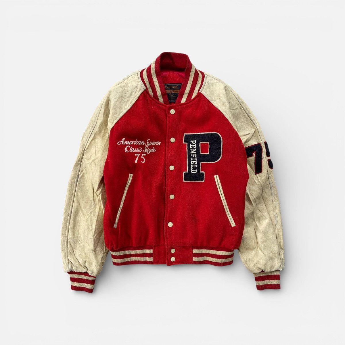 Penfield 🔥Vintage Penfield Letterman Leather Sleeve Varsity Jacket Size US M / EU 48-50 / 2 - 2 Thumbnail