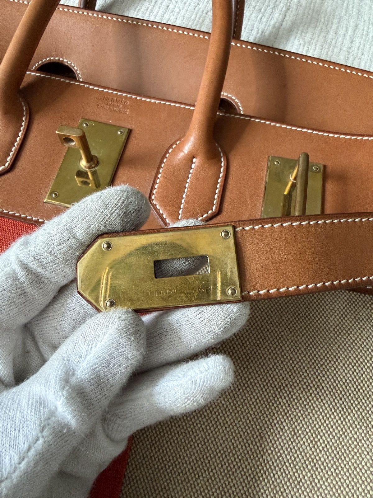 Hermes Birkin HAC 50 Naturel Barenia and Canvas Flag 2014 Size ONE SIZE - 20 Thumbnail