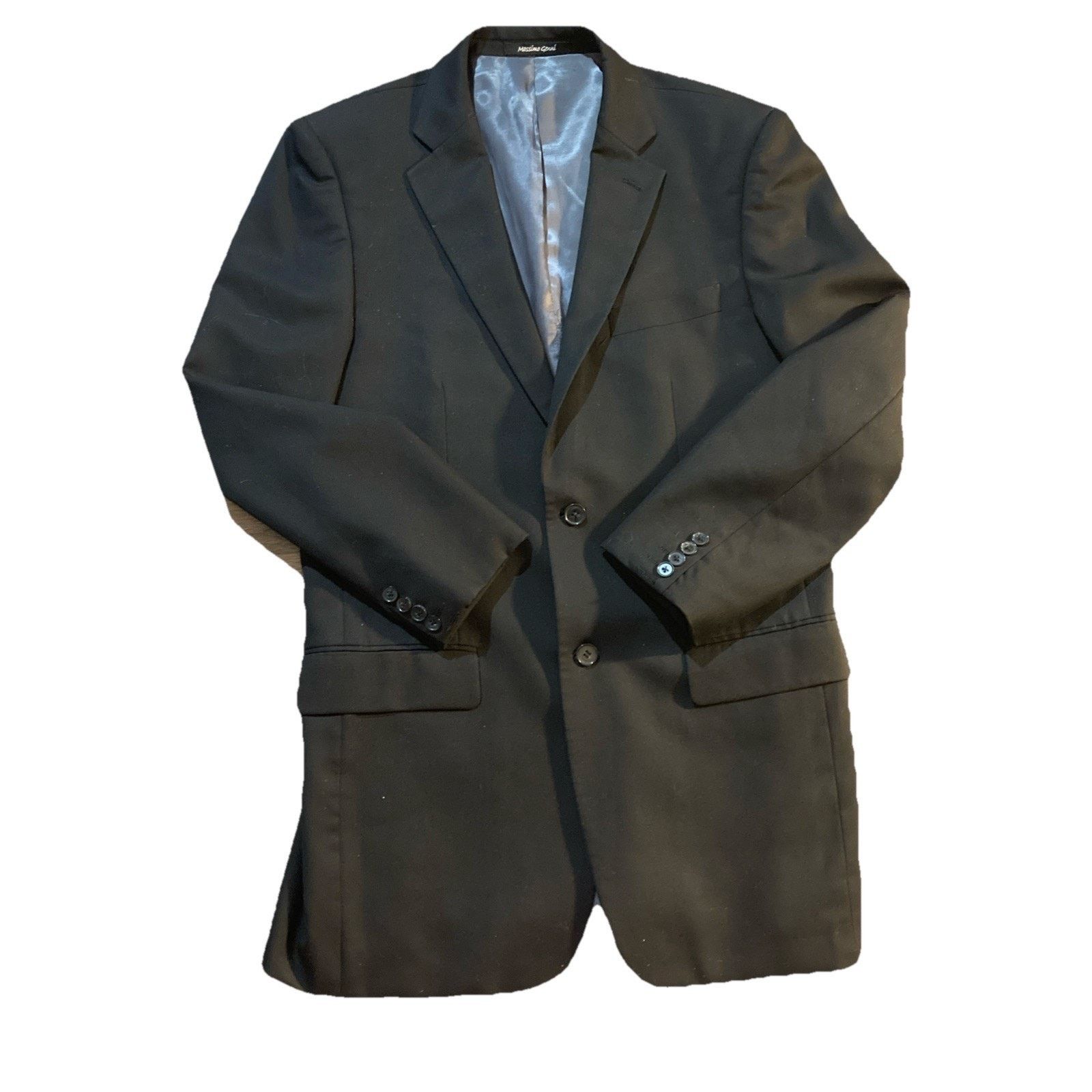 Other Dark Romantic Black Boss Blazer MASSIMO GENNI 40L 100% Wool Size 40L - 1 Thumbnail