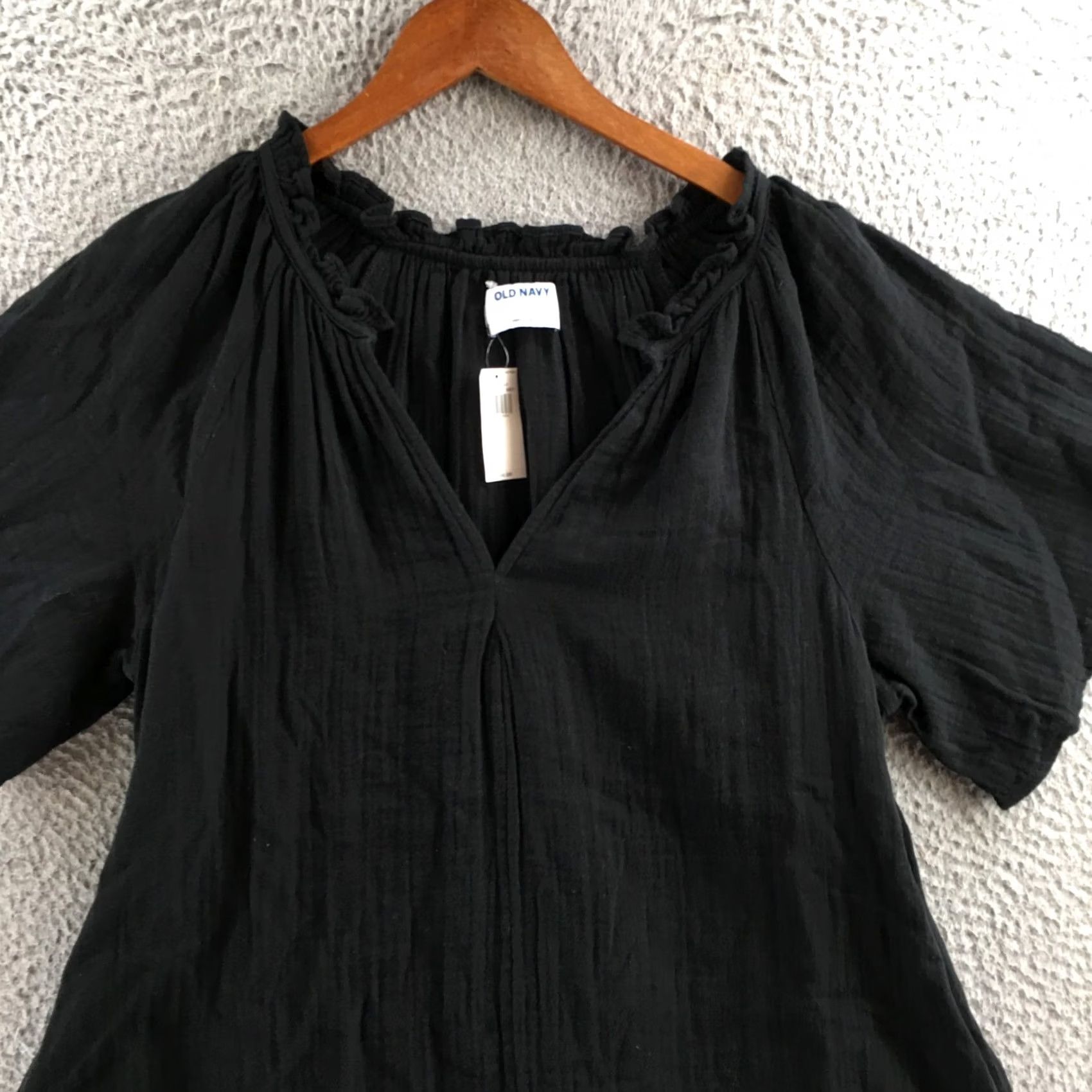 Old Navy Old Navy Maternity Short-Sleeve Swing Dress Womens L Black Cotton V-Neck NEW Size L / US 10 / IT 46 - 2 Thumbnail