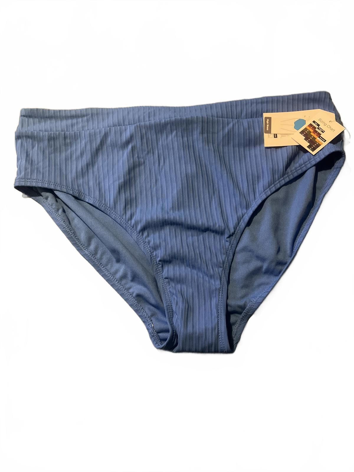 Other Blue Ribbed Two-Piece Women's Swimsuit with Cutouts 2X Size ONE SIZE - 5 Thumbnail