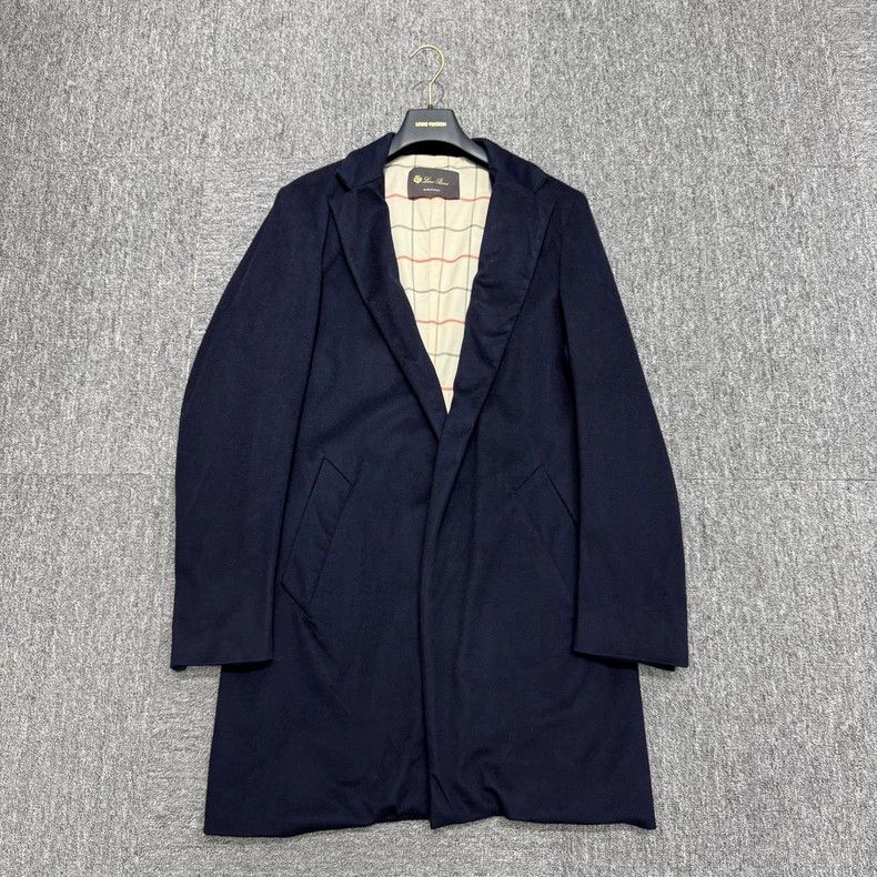 loro piana Dark blue cashmere coat 2505-Nextarrow