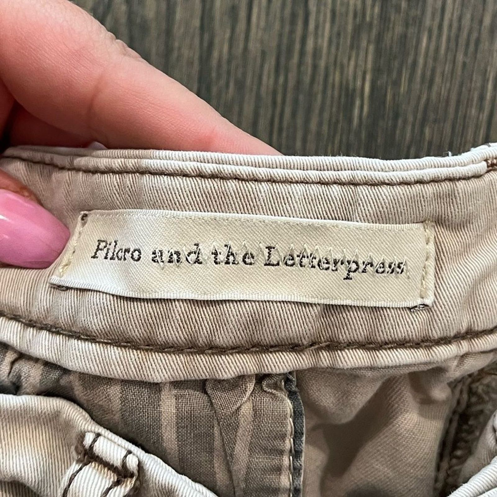 Vintage Anthropologie Pilcro Hyphen Tan Denim Shorts Size 31 Size 31" - 5 Thumbnail