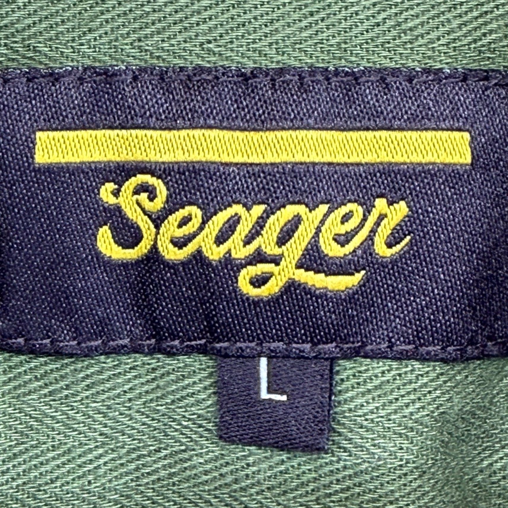 Vintage Seager Mens Flannel Long Sleeve Button Up Shirt Green Plaid Size L Size US L / EU 52-54 / 3 - 7 Thumbnail