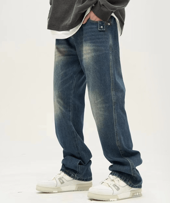Japanese Brand Retro trend washed dark blue loose casual jeans y2k Size US 34 / EU 50 - 2 Thumbnail