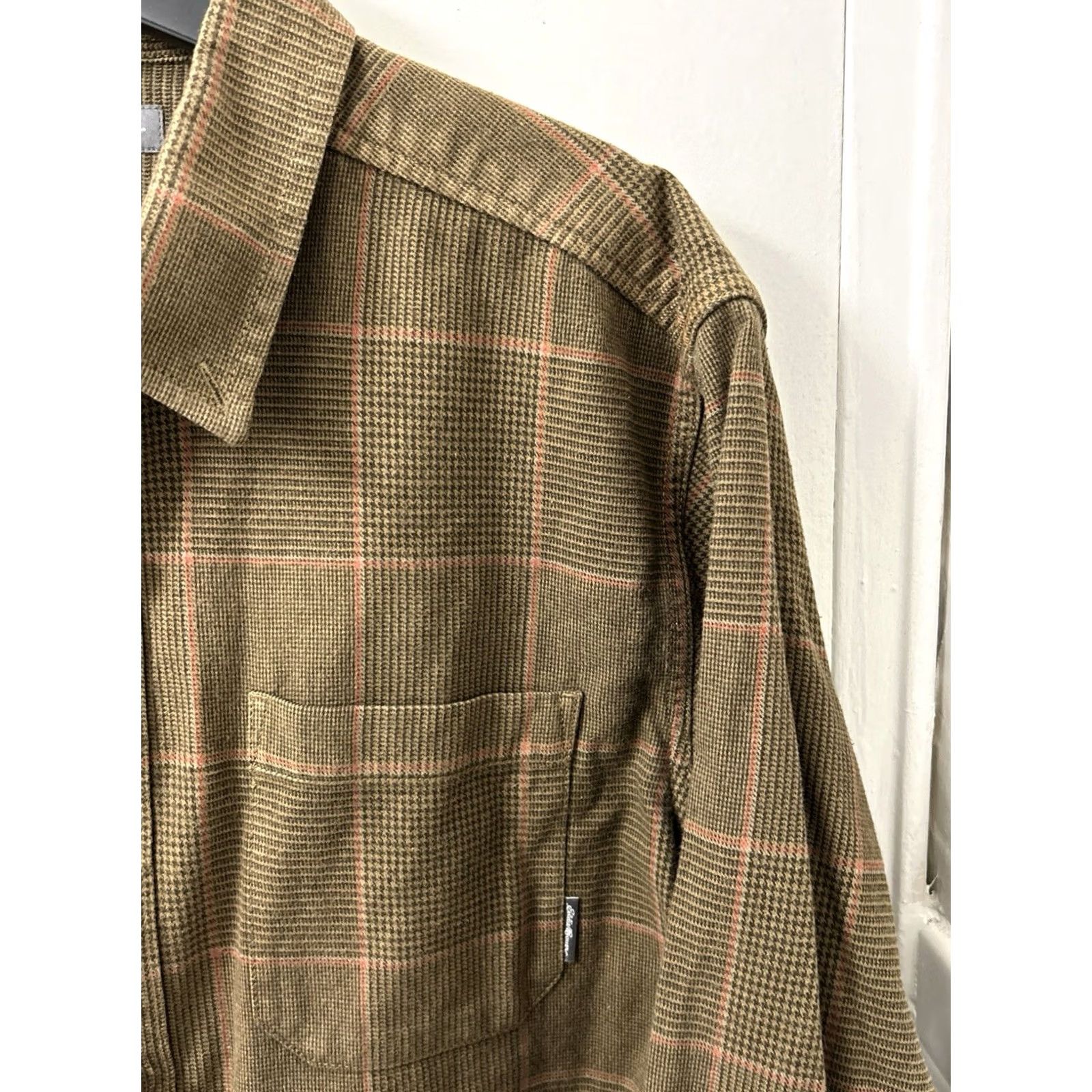 Eddie Bauer Eddie Bauer Button-Down Shirt Mens L Flannel Brown Plaid Houndstooth Long Sleeve Casual Workwear Size US L / EU 52-54 / 3 - 4 Thumbnail