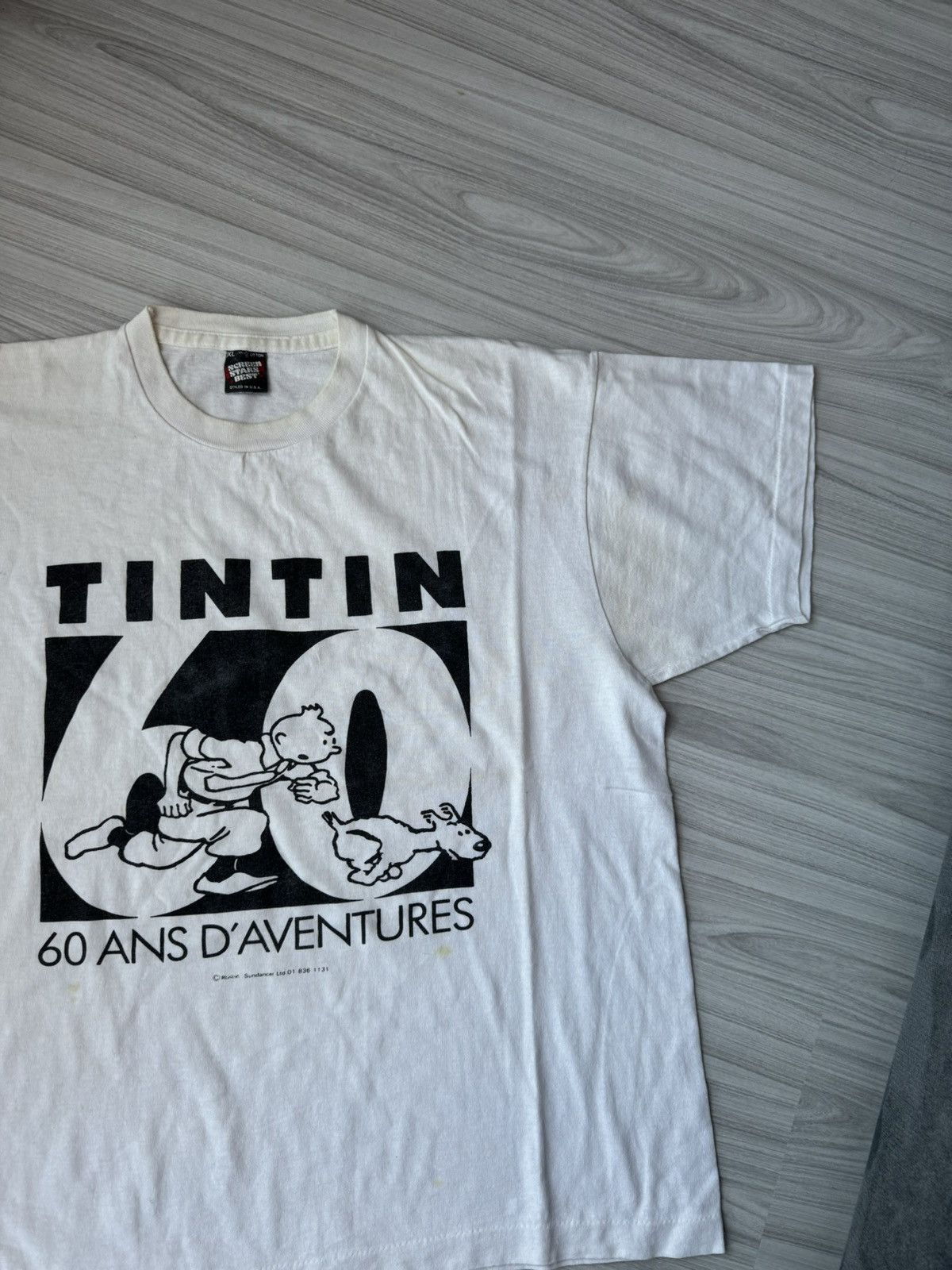 Cartoon Network × Vintage Tin Tin 60 ANS D'AVENTURES 90s vintage tee Size US L / EU 52-54 / 3 - 6 Thumbnail
