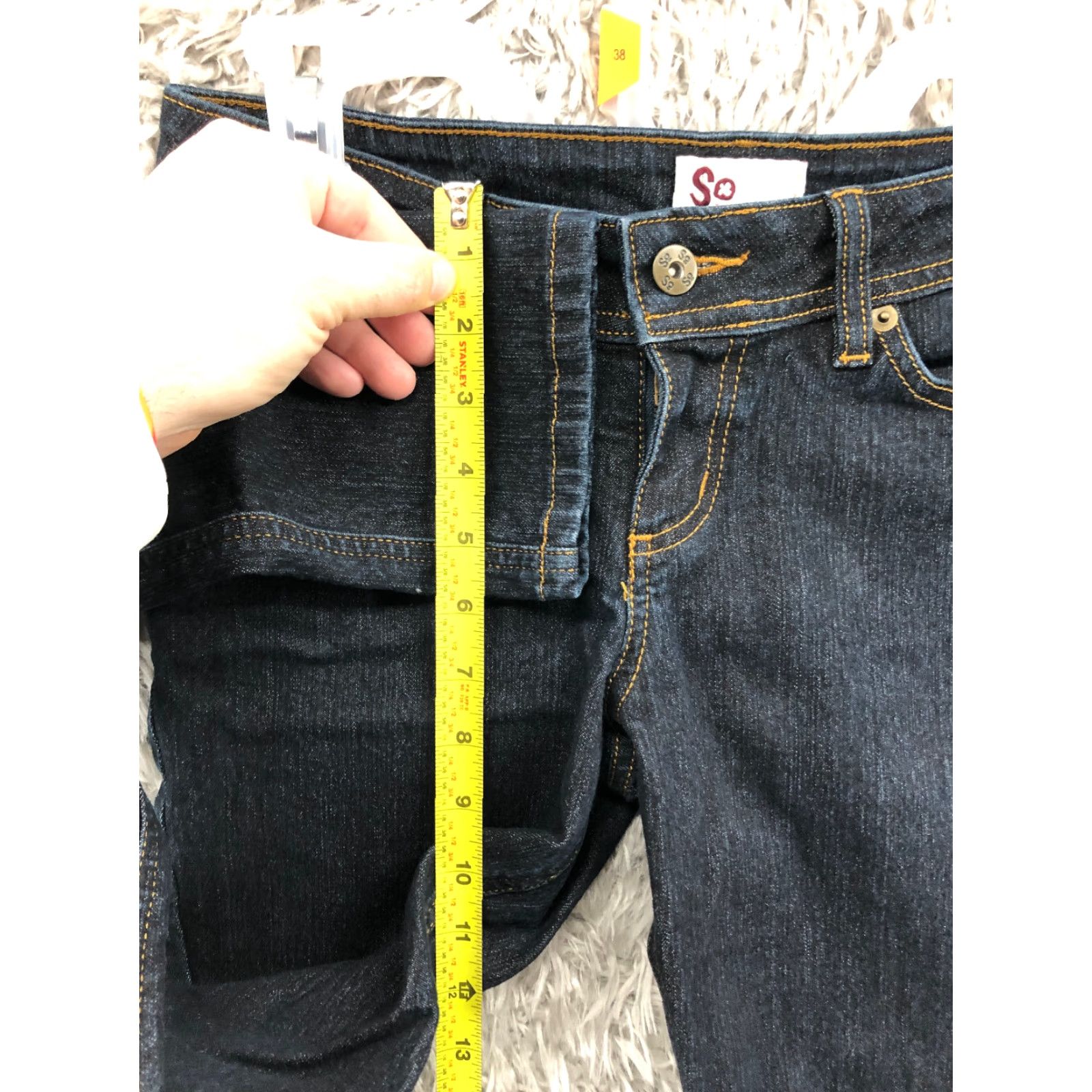 Denime SO Jeans Jeans SO Jeans Dark Wash Denim Skinny Mid Rise 27 30 Blue Womens Juniors Size 7 5-Pocket Regular Cotton Vintage: No Size 28" / US 6 / IT 42 - 4 Thumbnail