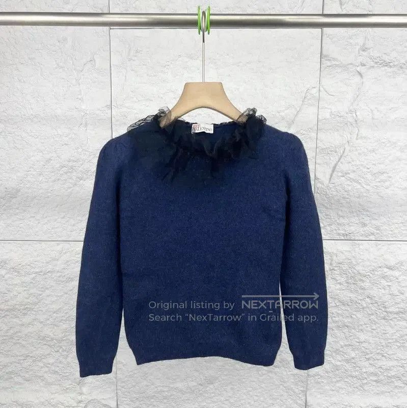Valentino Valentino Dark Blue Cotton Knit Sweater . Size M / US 6-8 / IT 42-44 - 1 Thumbnail