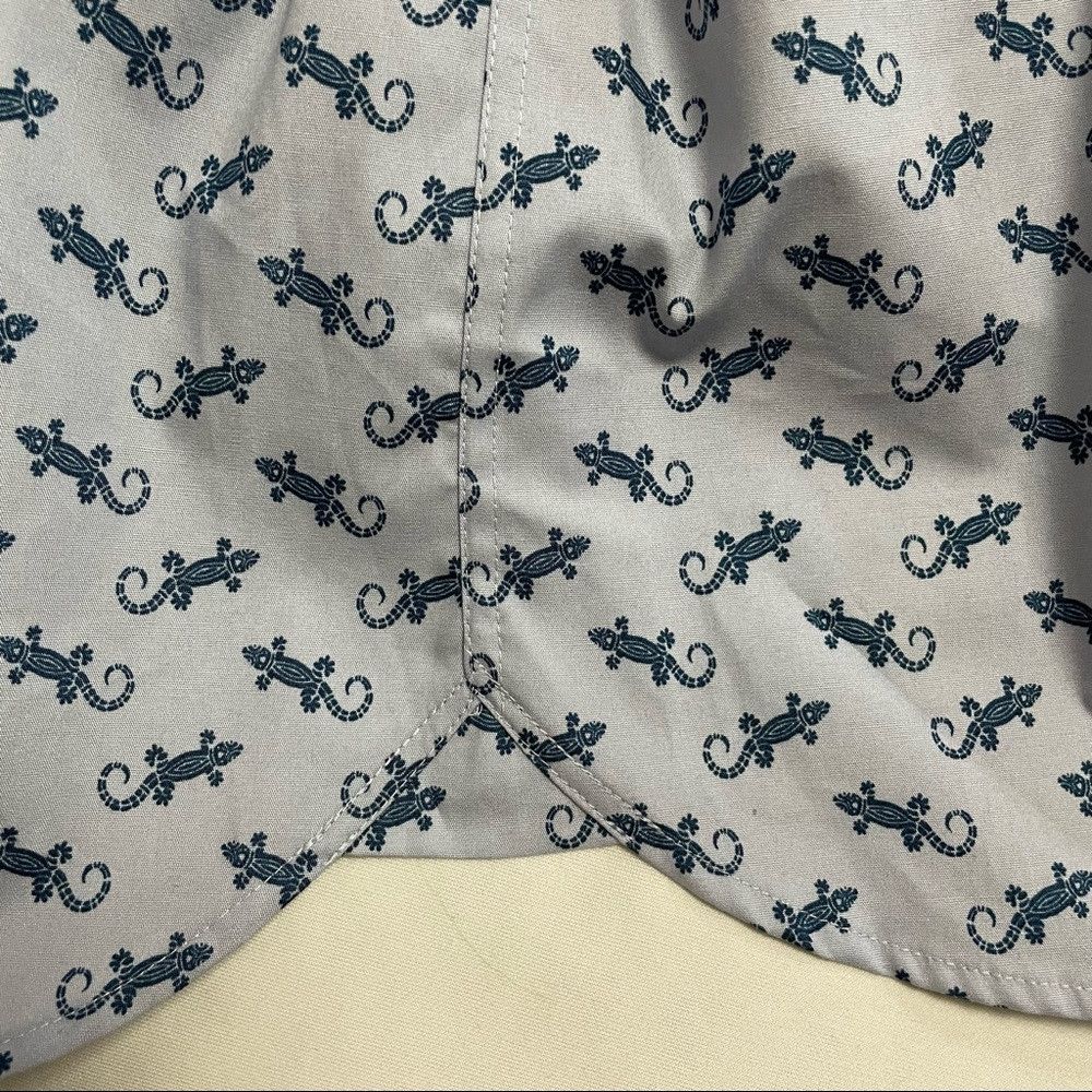 Ted Baker New Ted Baker Short Sleeve Lizard Print Cotton Shirt Size 2 Size US M / EU 48-50 / 2 - 9 Thumbnail