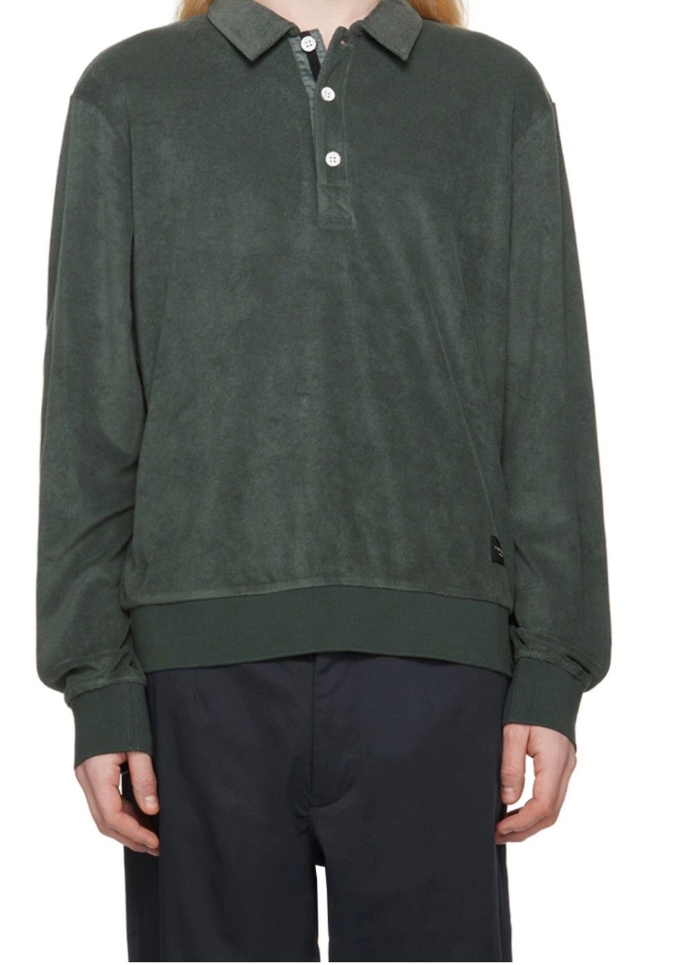 Rag & Bone Rag & Bone toweling polo shirt in deep green $225 retail Size US L / EU 52-54 / 3 - 1 Thumbnail