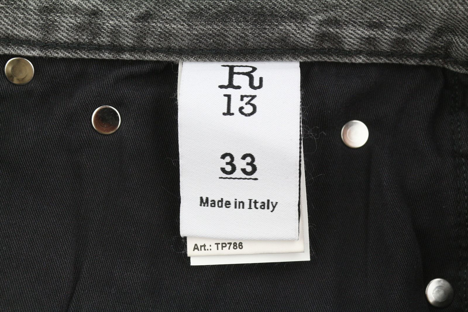 R13 D'ARCY LOOSE 33 Polaris Black Distress PS26 Jeans 88928 Size US 33 - 9 Thumbnail