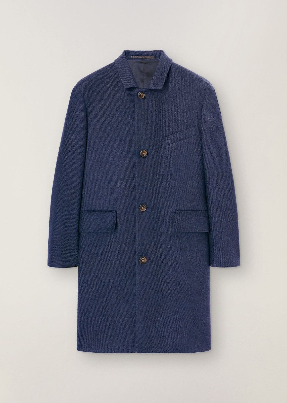 image of Loro Piana O1Loc1C0124 Single-Breasted Coat In Navy Blue, Men's (Size XL)