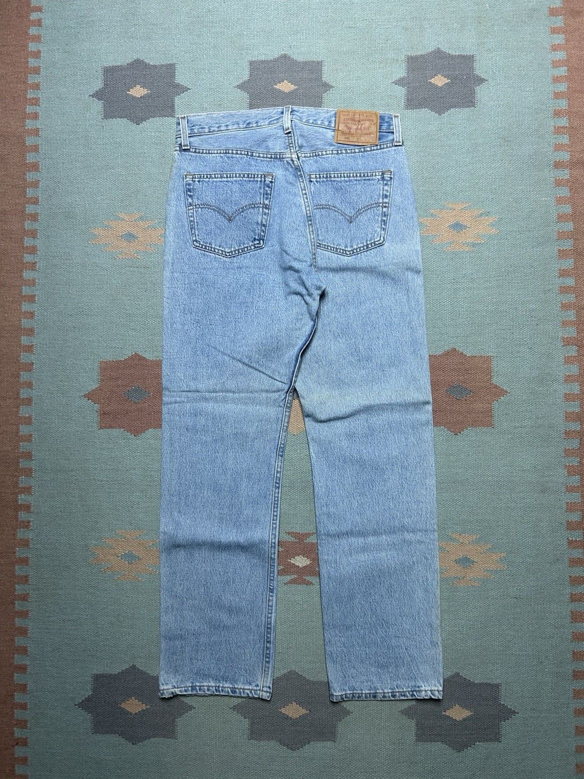 Vintage Vtg 90s Levi’s 501 jeans button fly straight light USA 32x30 Size 32" / US 10 / IT 46 - 1 Thumbnail