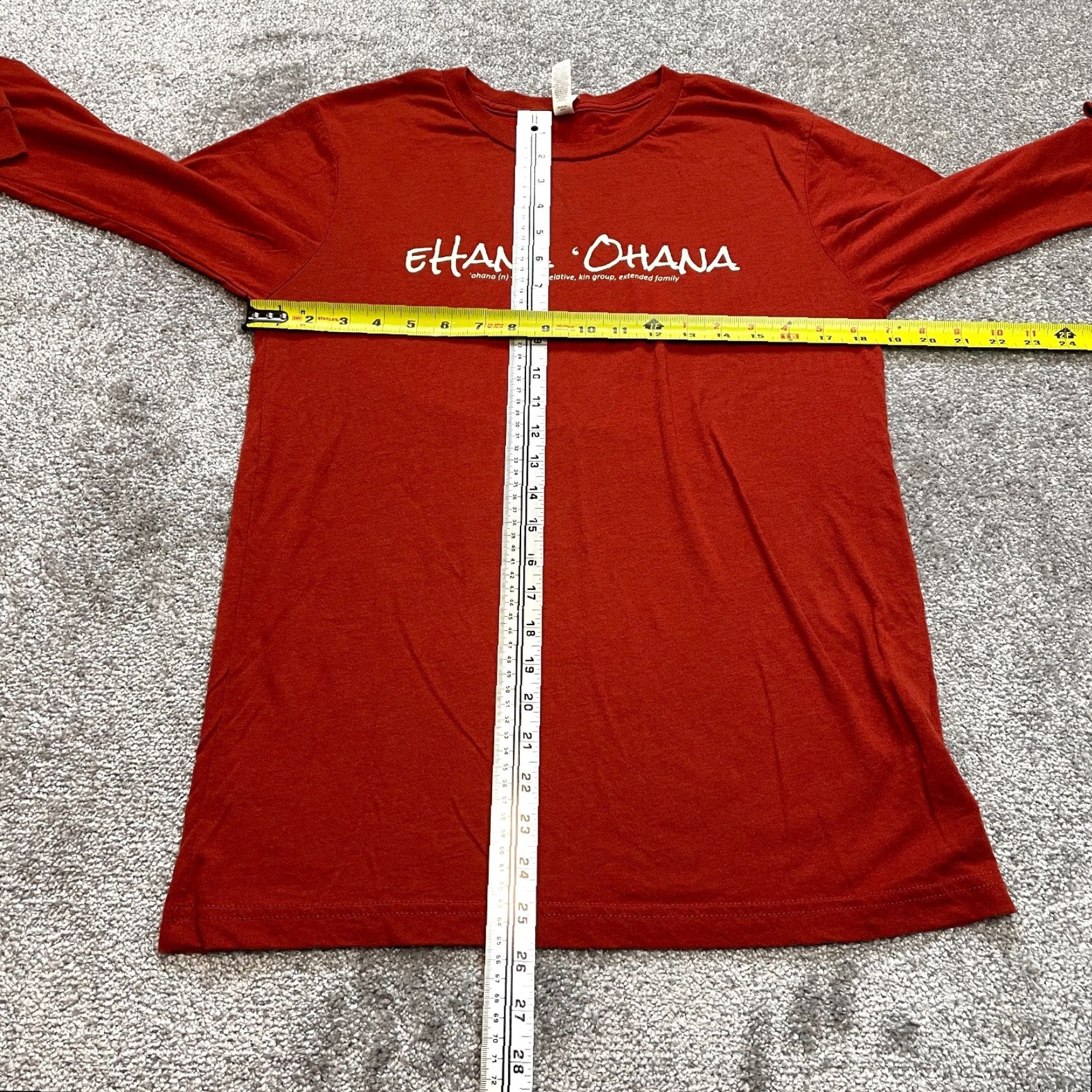 Vintage Bella + Canvas Shirt Unisex Adults M Orange Long Sleeve Crew Neck Hawaiian Logo 3001 2020s Size US M / EU 48-50 / 2 - 5 Thumbnail
