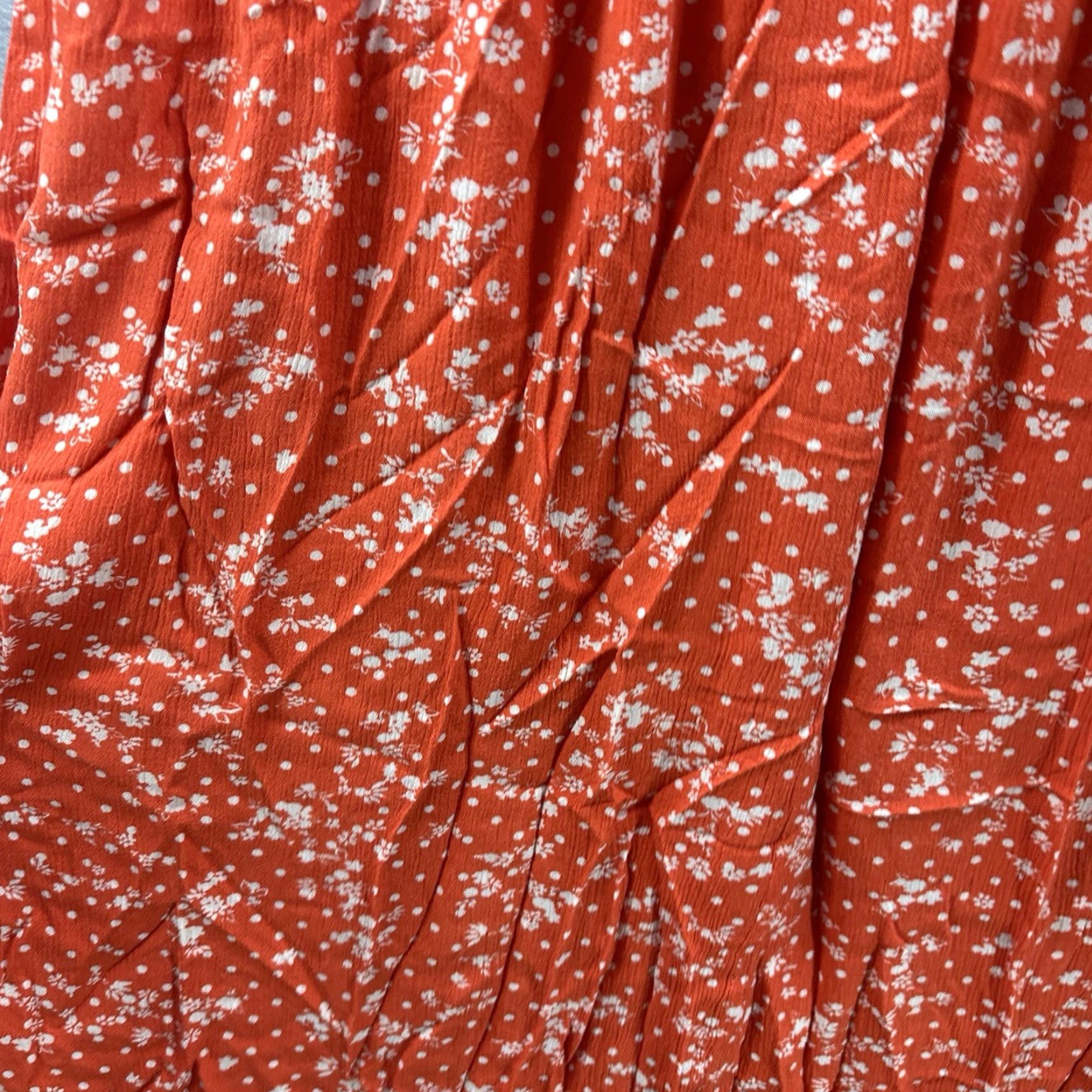 Vintage Seed Heritage Skirt Womens XL Floral Elastic Waist A-Line Long Orange 90s Bohemian Festival Vintage No? Size 40" / US 18 - 3 Thumbnail